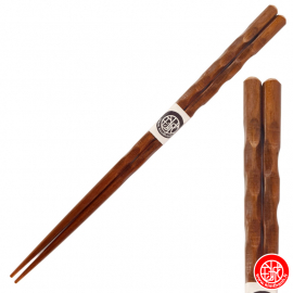 Baguettes japonaises en bois cannelées (22.5cm)