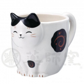 Mug MANEKi NEKO 招き猫 BUTChi (noir et blanc) en porcelaine japonaise