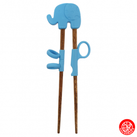 Baguettes d'apprentissage enfant à anneaux ELEPhANT BLEU (h17cm)