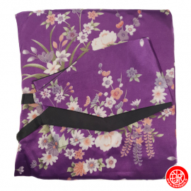 Kimono cache-coeur satiné imprimé PETiTES FLEURS violet (72cm)