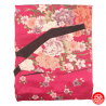 Kimono cache-coeur satiné imprimé PETiTES FLEURS rose fushia (72cm)