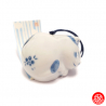 Carillon à vent japonais (風鈴 fuurin) en porcelaine blanc bleu MANEKi NEKO SETO 招き猫 (h5.5cm)