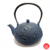 Théière en fonte chinoise OiSEAU et PRUNiER 0.80L bleu