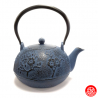 Théière en fonte chinoise OiSEAU et PRUNiER 0.80L bleu