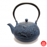 Théière en fonte chinoise OiSEAU et PRUNiER 0.80L bleu