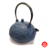 Théière en fonte chinoise OiSEAU et PRUNiER 0.80L bleu