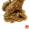 Qilin sur lingots et pièces en cuivre (h6.5cm)
