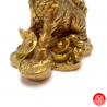 Qilin sur lingots et pièces en cuivre (h6.5cm)