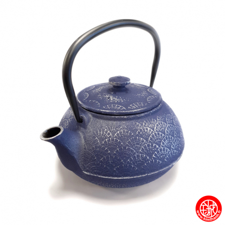 Théière en fonte chinoise EVENTAiLS 0.65L bleu et argent