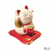 Maneki Neko animé 100% SOLAiRE richesse blanc h16cm