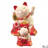 Maneki Neko animé 100% SOLAiRE richesse blanc h16cm