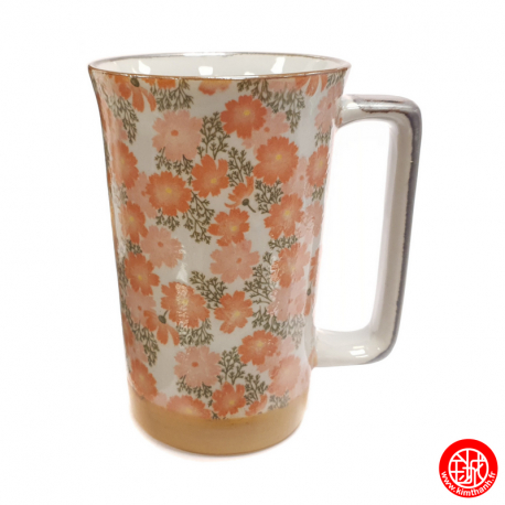 Mug en céramique japonaise FLEURS ROSES 35cl