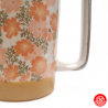 Mug en céramique japonaise FLEURS ROSES 35cl