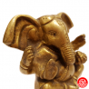 Ganesh 4 bras assis en laiton doré (h6.5cm)