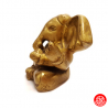 Ganesh 4 bras assis en laiton doré (h6.5cm)