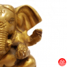 Ganesh 4 bras assis en laiton doré (h6.5cm)