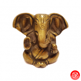 Ganesh assis en laiton doré (h6.5cm)