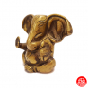 Ganesh assis en laiton doré (h6.5cm)