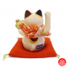 Maneki Neko 招き猫 BONNE ChANCE miké en porcelaine japonaise (h7cm)