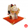 Maneki Neko 招き猫 BONNE ChANCE miké en porcelaine japonaise (h7cm)