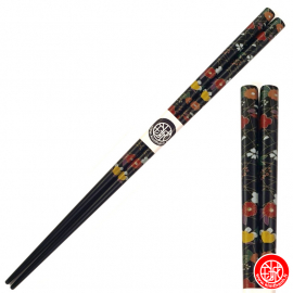 Baguettes japonaises en bambou NOiRES FLEURS (22.5cm)