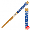 Baguettes japonaises en bambou BLEU SAKURA (22.5cm)