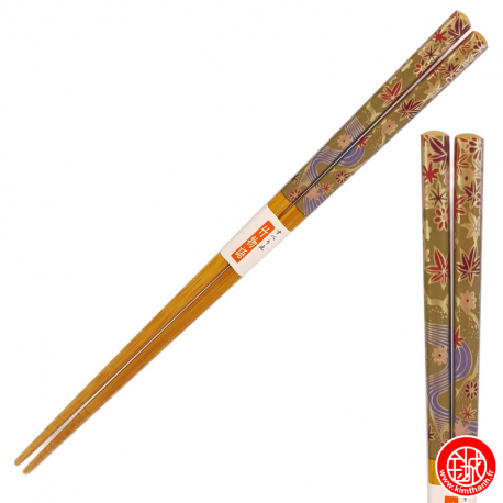 Baguettes japonaises en bambou hANA vert (22.5cm)