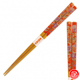 Baguettes japonaises en bambou hANA rouge (22.5cm)