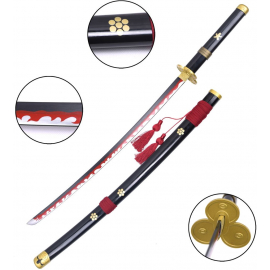 Katana de décoration • One Piece - Zoro • ENMA noir, lame en acier inox 72cm [#110E0]