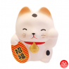 Tirelire Maneki neko 招き猫 RONd-RONd en argile BLANC (BONhEUR) h7cm