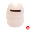 Tirelire Maneki neko 招き猫 RONd-RONd en argile BLANC (BONhEUR) h7cm