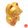 Tirelire Maneki neko 招き猫 RONd-RONd en argile DORé (RiChESSE) h7cm