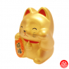 Tirelire Maneki neko 招き猫 RONd-RONd en argile DORé (RiChESSE) h7cm