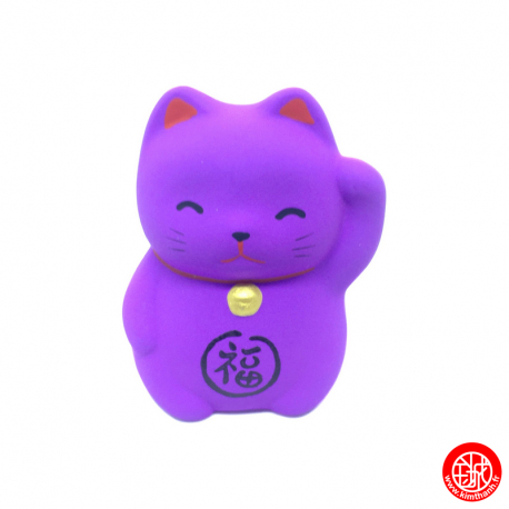 Maneki neko 招き猫 RONd-RONd ViOLET (Sagesse) en argile (h5cm)