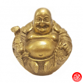 Bouddha de la prospérité Hotei 布袋 assis en cuivre (h5.5cm)