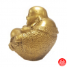 Bouddha de la prospérité Hotei 布袋 assis en cuivre (h5.5cm)