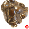 Bouddha de la prospérité Hotei 布袋 assis en cuivre