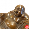 Bouddha de la prospérité Hotei 布袋 assis en cuivre
