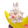 Zodiaque 2023 USAGi famille lapin sue la lune Nishikisai Fukkun Tsuki en argile h16cm