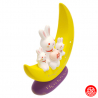 Zodiaque 2023 USAGi famille lapin sue la lune Nishikisai Fukkun Tsuki en argile h16cm