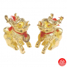 Qilin assis en cuivre (h10.5cm)