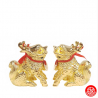 Qilin assis en cuivre (h10.5cm)