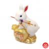 Zodiaque 2023 USAGi lapin Grelot doré YOhO "Bonheur" en argile h4.5cm