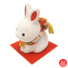 Zodiaque 2023 USAGi lapin Salutation chirimen Shofuku en argile h7.5cm