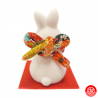 Zodiaque 2023 USAGi lapin Salutation chirimen Shofuku en argile h7.5cm