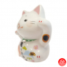 Maneki Neko 招き猫 cristal BONhEUR et RiChESSE en porcelaine japonaise (h6.5cm)