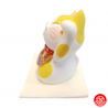 Maneki Neko 招き猫 Bénédiction cristal Shofuku Wafuku Sho ChRYSANThèME en céramique (h9cm)