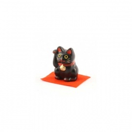 Maneki Neko 招き猫 NOiR en argile (h5cm)