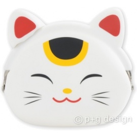 Porte-monnaie mimi POCHi Japan MANEKi NEKO blanc en silicone