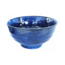 Bol à soupe en porcelaine japonaise bleu indigo fleurs de prunier d17cm